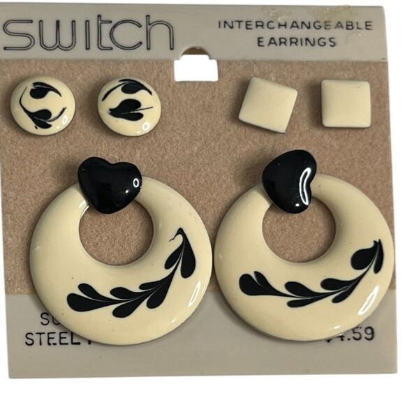 Switch Vintage 1980’s EARRINGS Interchangeable *Can Be Worn Multiple Ways! New - Picture 1 of 5